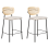 Beliani Set of 2 Bar Chairs MAYETTA Rattan Light Beige 1
