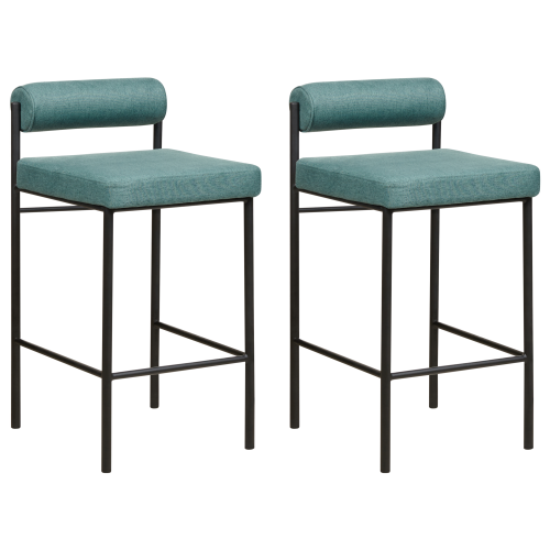 Beliani Set of 2 Bar Chairs AMAYA Teal