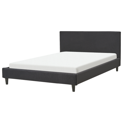 Beliani Bed Fabric FITOU 140 x 200 cm (EU Double) Black