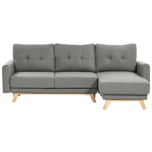 Sofa Bed 3 Seater SIRO with Storage Fabric Grey Left Hand