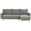 Beliani Sofa Bed 3 Seater SIRO with Storage Fabric Grey Left Hand 1