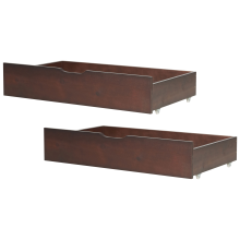 Set of 2 Bed Storage Drawers Pine Wood RUMILLY Dark Brown