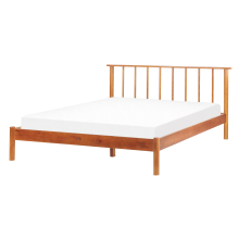 Bed Pine Wood BARRET 140 x 200 cm (EU Double) Brown