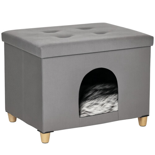 PawHut Cueva para Gato Gris 60 x 45 x 44.5 cm