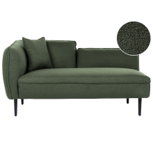 Left-Hand Chaise Longue CHEVANNES Boucle Dark Green
