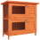 PawHut Conejera de Madera Exterior Marrón 90 x 45 x 90 cm 1