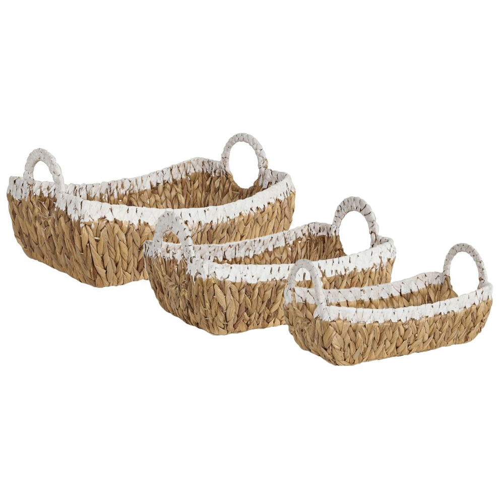 Photos - Other Decoration Beliani Set of 3 Baskets CAMPHA Wicker Natural