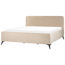 Bed Velvet VALOGNES 180 x 200 cm (EU Super King) Taupe
