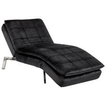Chaise Longue LOIRET Velvet Black