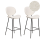 Beliani Set of 2 Bar Chairs LUANA Boucle White 1