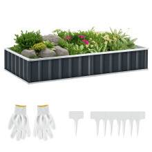 Arriate de Jardín Gris 174 x 90 x 30 cm
