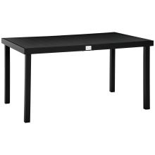 Mesa de Jardín Negro 140 x 90 x 74 cm