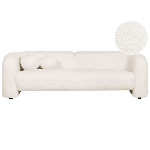 Beliani Sofa 3 Seater LEIREN Boucle White