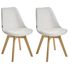 Set of 2 Dining Chairs DAKOTA II Fabric Off-White