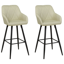 Set of 2 Bar Chairs DARIEN Light Green