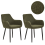 Beliani Set of 2 Dining Chairs ALDEN Boucle Dark Green 1