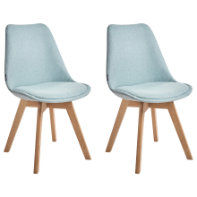 Set of 2 Dining Chairs DAKOTA II Fabric Mint Green