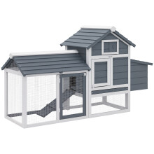 Gallinero de Jardín Gris 150.5 x 54 x 87 cm