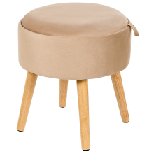 Storage Stool NEELY Velvet Beige