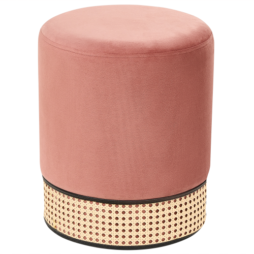 Beliani Pouffe YANKTON Velvet Pink