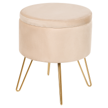 Storage Pouffe SILAS Velvet Light Beige