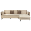 Beliani Corner Sofa 3 Seater ALTAN Velvet Beige Left Hand 1