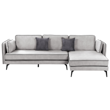 Corner Sofa 3 Seater ALTAN Velvet Light Grey Left Hand