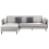 Beliani Corner Sofa 3 Seater ALTAN Velvet Light Grey Right Hand 1