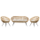 Beliani Garden Sofa Set 4 Seater MARATEA Rattan Natural 1