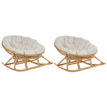 Set of 2 Rocking Chairs ORVIETO Rattan Natural