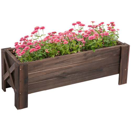 Outsunny Huerto Urbano Rectangular Marrón 100 x 36.5 x 36 cm