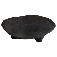 Vassoio Portagioie In Ceramica Creativo con Esclusivo Design Artistico A Tre Gambe, Vassoio Portaoggetti Ovale Multifunzionale da Scrivania, Nero