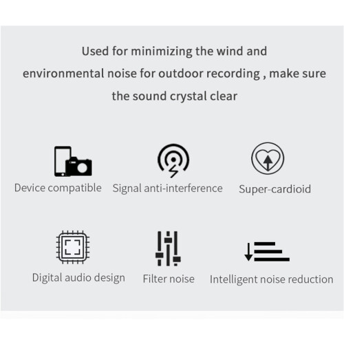 Video microphone for camera - RNCYN - BY-MM1 - Compact microphone - Wired - Noise cancellation - Dynamic microphone 2