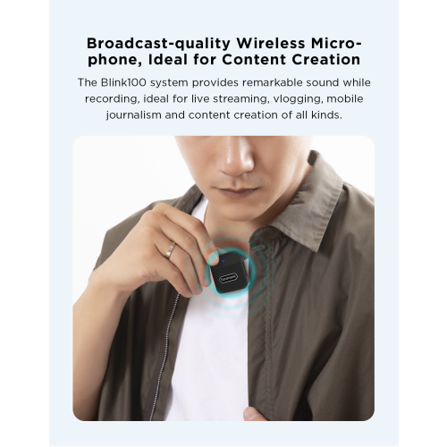 Ασύρματο μικρόφωνο διπλού καναλιού RNCYN Blink100 2.4GHz 2