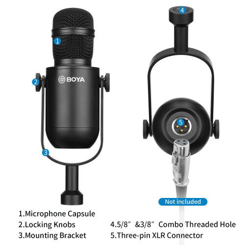 Δυναμικό Μικρόφωνο XLR RNCYN BY DM500 Ακύρωση Θορύβου 2