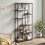 Homcom HOMCOM Industrial Bookcase 7-Tier Bookshelf Shelving Unit Rustic Brown Black 7