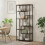 Homcom HOMCOM Industrial Bookcase 7-Tier Bookshelf Shelving Unit Rustic Brown Black 8