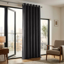 (66 x 84 (168cm x 213cm) Single Panel, Black) Moonlight Crushed Velvet Curtains for Bedroom & Living Room Eyelet Ringtop Ready Made Drapes