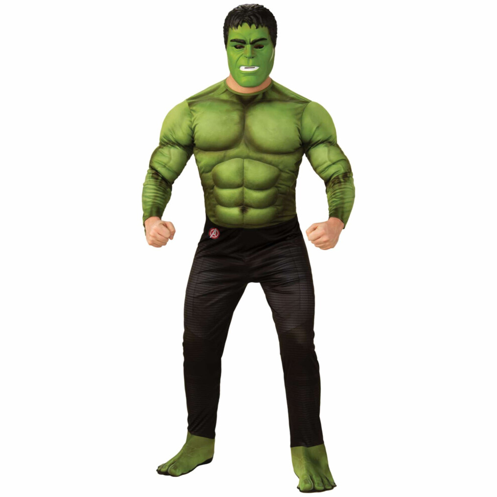 Photos - Fancy Dress Rubies , Green) Hulk Deluxe Muscle Avengers Marvel Endgame Superhero Adult Mens Costume (X-Large (44-46)