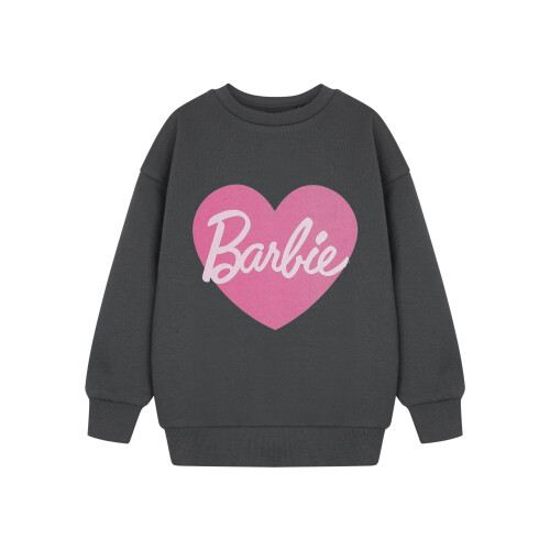 Barbie (11-12 Years) Barbie Sweatshirt (Girls Grey)