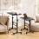Homcom (Black) HOMCOM Overbed Table Adjustable Height with Steel Frame 1