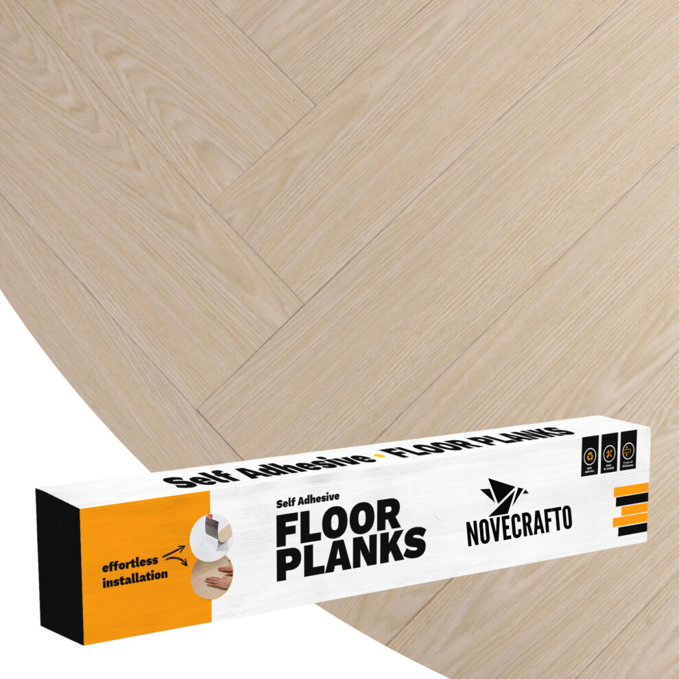 (Natural Oak, 7) Self Adhesive Floor Planks (91.4X15.2cm) - Peel And Stick Vinyl Flooring 5061064152666
