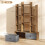 Homcom HOMCOM 12-Tier Bookshelf, Bookcase w/ 2 Folding Drawer, Rustic Brown 3