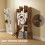 Homcom HOMCOM 12-Tier Bookshelf, Bookcase w/ 2 Folding Drawer, Rustic Brown 5