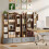 Homcom HOMCOM 12-Tier Bookshelf, Bookcase w/ 2 Folding Drawer, Rustic Brown 9