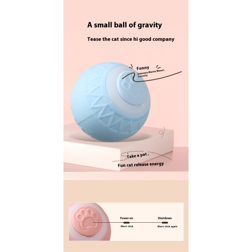 Interactive Cat Ball - Phoesky - Vibrating - Electric - Smart - 45 mm - Silicone - Blue - Automatic 2