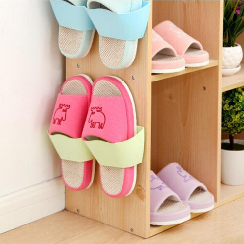 Wall Mounted Shoe Rack Nonpiercing Waterproof Plastic Organizer For Bathroom Entryway 1