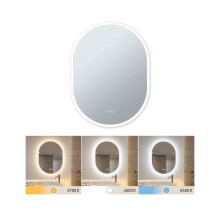 Paulmann 71087 LED illuminated mirror Mirra IP44 White Switch 1400lm 230V 22W dimmable white, mirror bathroom luminaire