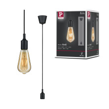Paulmann 50381 pendant luminaire Neordic Ketil max. 60 watt pendant lamp black ceiling lamp silicone, plastic pendant luminaire E27