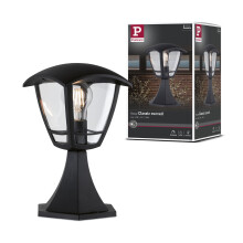 Paulmann 94393 Classic Curved outdoor luminaire mini bollard luminaire IP44 dim outdoor lighting clear, black outdoor lamp plastic garden lamp E27